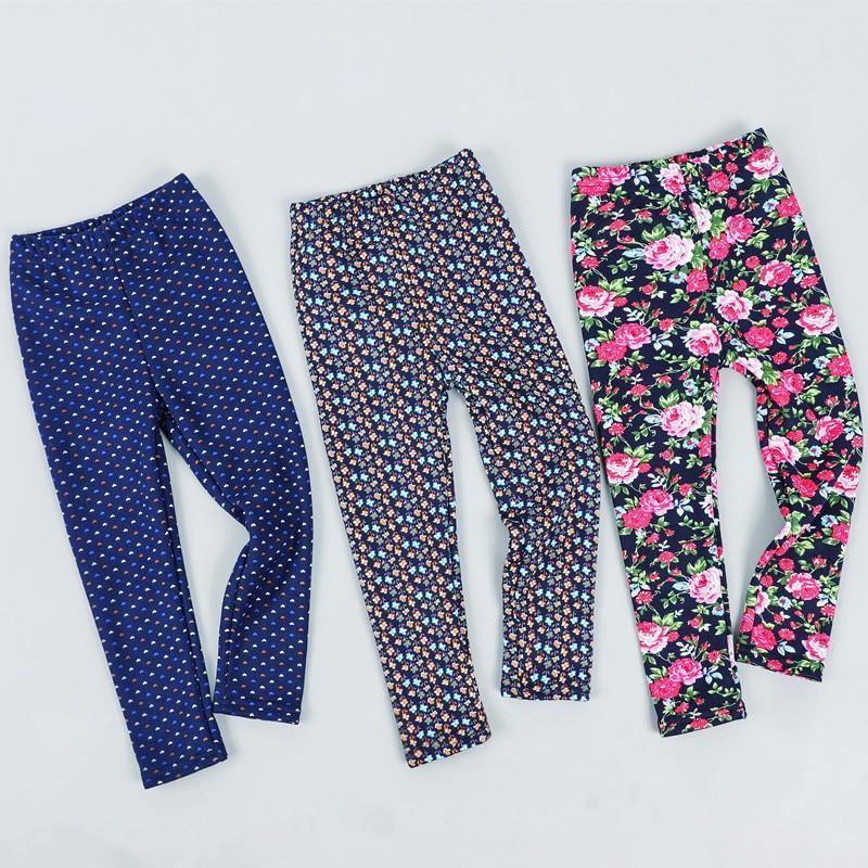 Baby girls leggings 3-pack with navy dot, tiny floral, and pink rose prints on Tampa Home & Garden Store