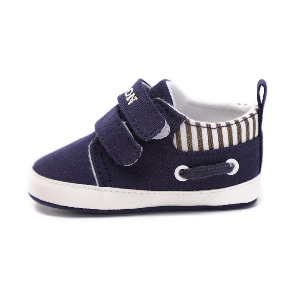 First walkers infant sneakers Stevvex navy blue canvas with Velcro straps and white sole on Tampa Home & Garden Store