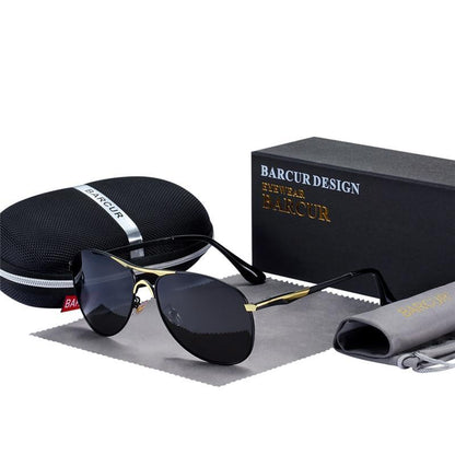 Stevvex polarized aviator sunglasses with gold-tone frame and UV400 lenses, Barcur case on Tampa Home & Garden Store