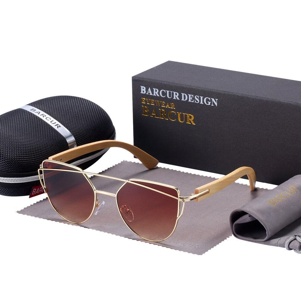 Stevvex bamboo oversized cat-eye sunglasses with bamboo frame and polarized lenses on Tampa Home & Garden Store