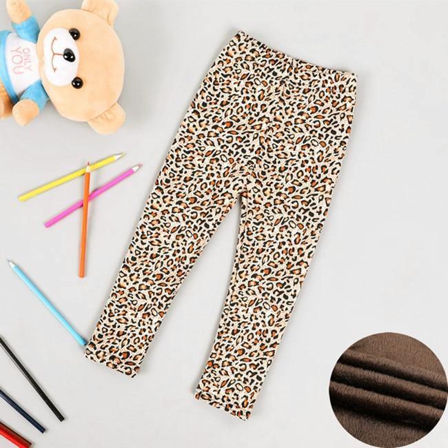 Baby girls leopard print leggings thick warm fabric Stevvex kids pants on Tampa Home & Garden Store