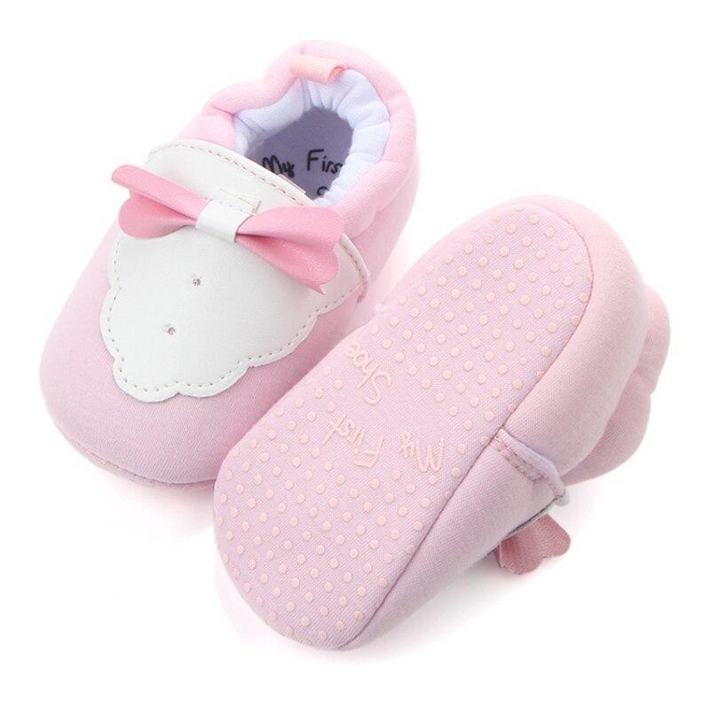 Baby first walkers Stevvex pink butterfly-knot bow with cotton upper on Tampa Home & Garden Store