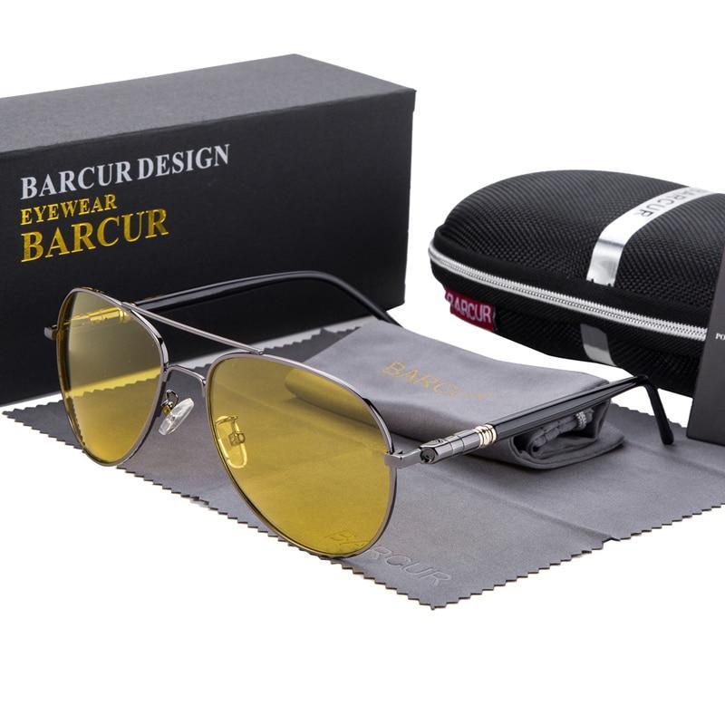 Night Vision Sunglasses by Stevvex with yellow polarized lenses and metal frame UV400 on Tampa Home & Garden Store