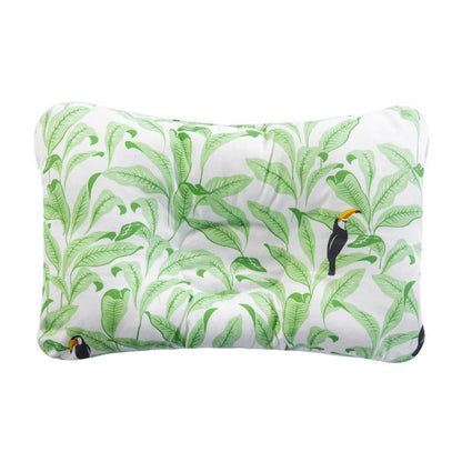 Nursing pillow for baby with white fabric and green leafy print with toucans Stevvex on Tampa Home & Garden Store