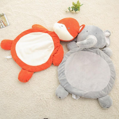 2-piece plush fox and elephant play mats set, soft cotton baby sleeping mats on Tampa Home & Garden Store