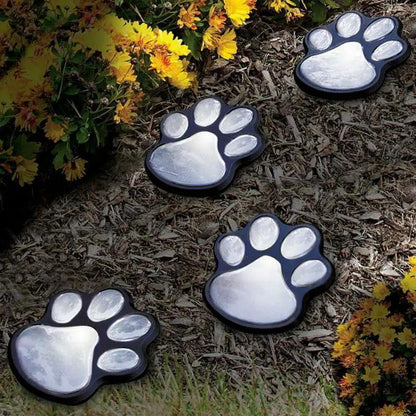 Led Solar Paw Lights for Garden Pathway 4 Pack
