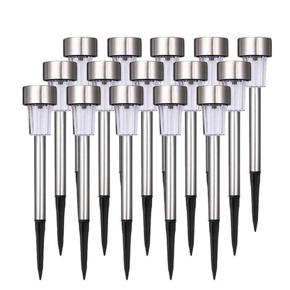 Garden premium LED solar stainless steel landscape path lights with clear lens Stevvex on Tampa Home & Garden Store