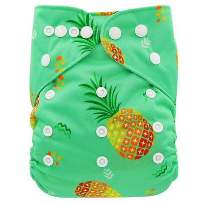 Stevvex baby cloth diaper reusable nappies, green pineapple print, unisex pocket diaper on Tampa Home & Garden Store