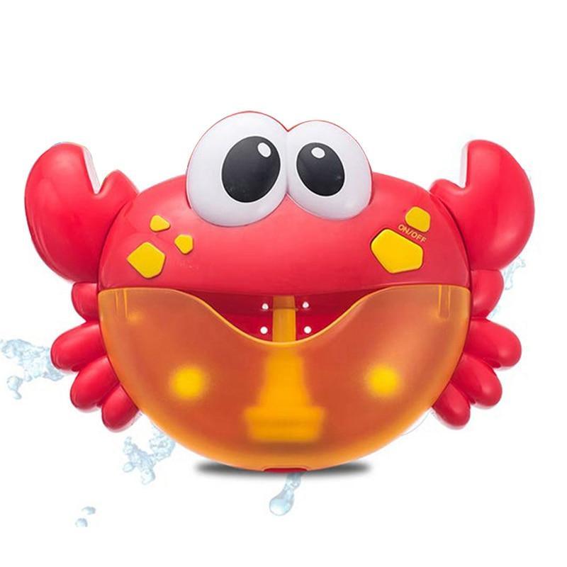Red crab bath bubble maker with orange bubble chamber and big eyes, Stevvex bath toy on Tampa Home & Garden Store
