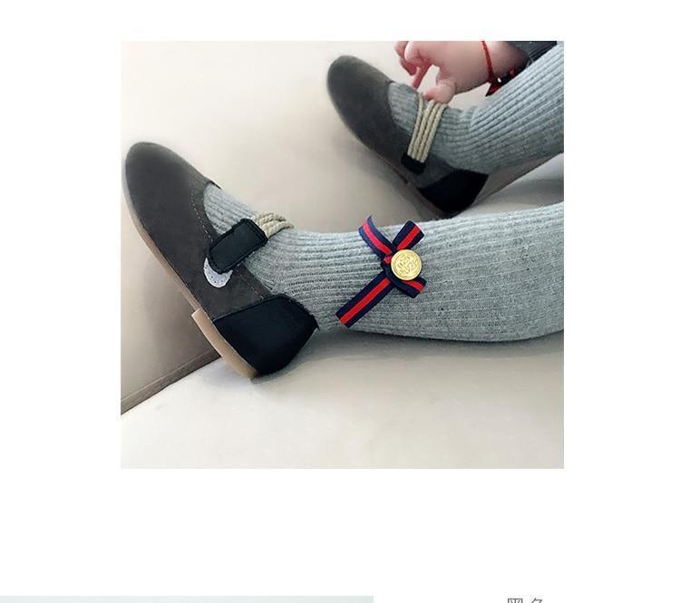 Stevvex bowknot baby tights in gray knitted cotton, breathable and soft with elastic fit on Tampa Home & Garden Store