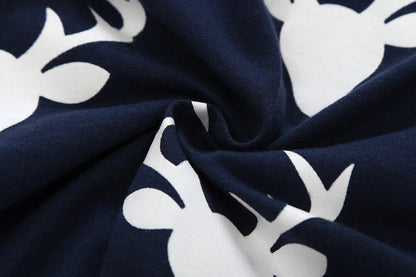 Stevvex baby romper long sleeve deer head print in navy fabric infant sleepwear on Tampa Home & Garden Store