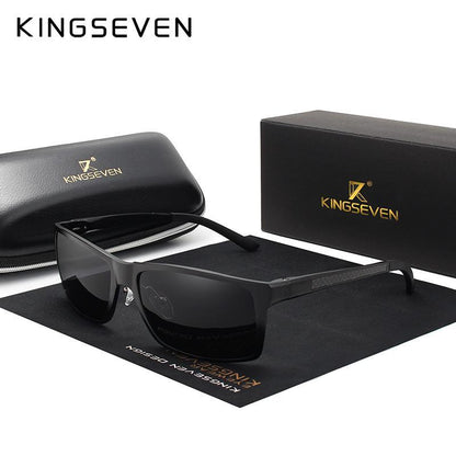 Stevvex unisex polarized sunglasses with black aluminum frame and UV400 lenses KINGSEVEN box on Tampa Home & Garden Store