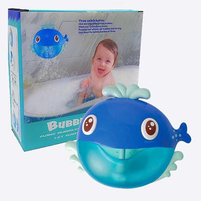 Stevvex baby educational bubble machine bath toy blue whale with teal fins for children on Tampa Home & Garden Store