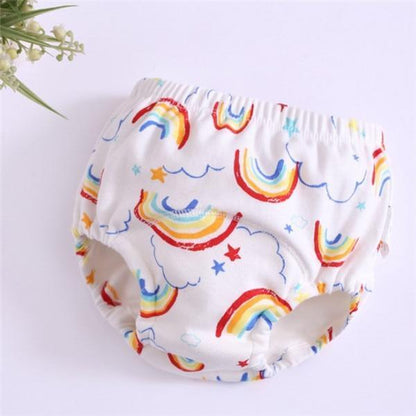 Stevvex 6-layer baby cotton training pants cloth diaper rainbow print, breathable, reusable on Tampa Home & Garden Store
