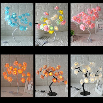 Stevvex Rose Shaped Table Lamp decorative LED rose tree with 6 color variants on Tampa Home & Garden Store