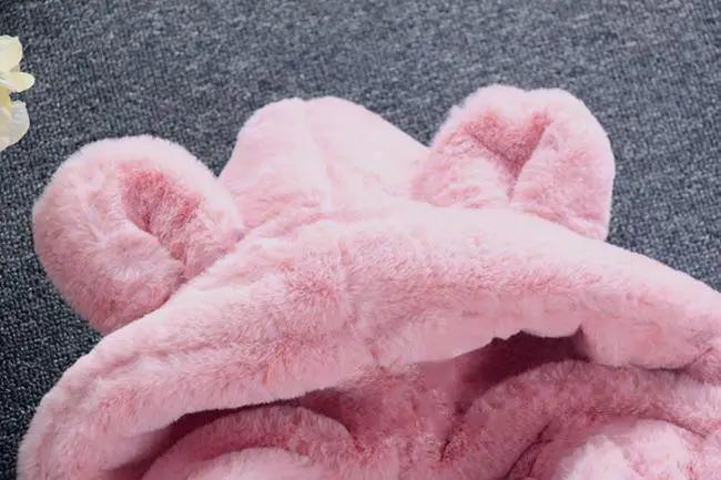 Winter Baby Girls Hooded Fleece Coat with Ears