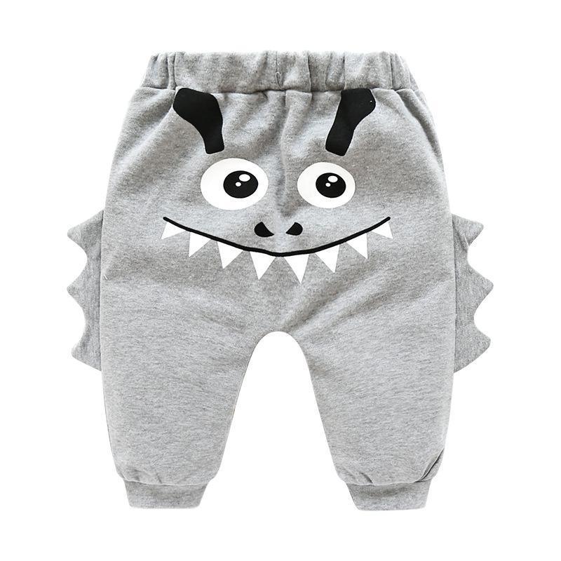 Monster-face baby pants gray with high waist cartoon print by Stevvex on Tampa Home & Garden Store
