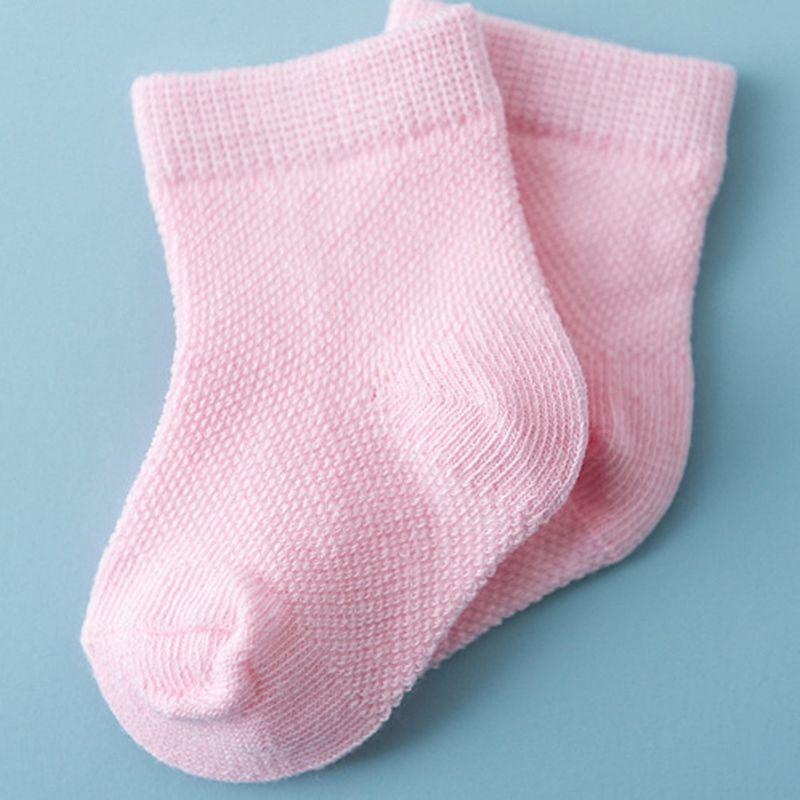Stevvex pink newborn baby socks 4 pairs anti-scratch breathable knit for babies on Tampa Home & Garden Store