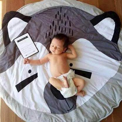 Cotton Baby Round Play Mat with Zipper Washable