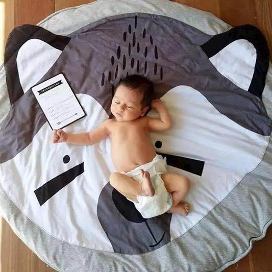 Baby play mat round panda design, cotton rug for floor with infant on Tampa Home & Garden Store