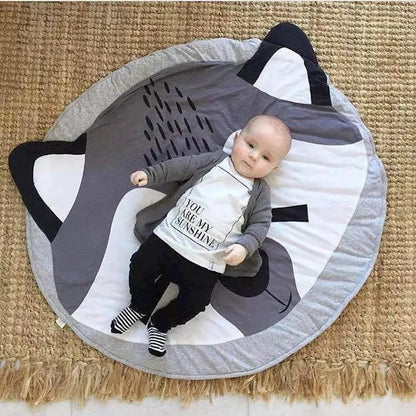 Cotton Baby Round Play Mat with Zipper Washable