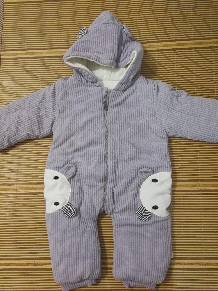 Baby corduroy jumpsuit snowsuit by Stevvex in lavender with panda knee patches on Tampa Home & Garden Store