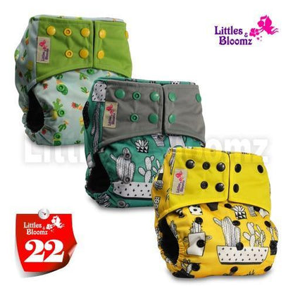 Modern Luxury Printed Cloth Pocket Nappy 3-pack Stevvex in green gray yellow prints on Tampa Home & Garden Store