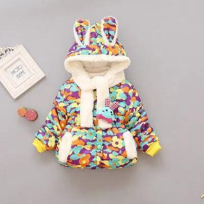 Lux Hooded Cotton Jacket for Baby Girls in Winter