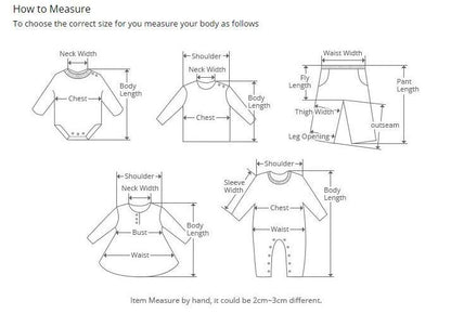 Stevvex baby christening gown with measurement diagram showing neck/chest body length on Tampa Home & Garden Store