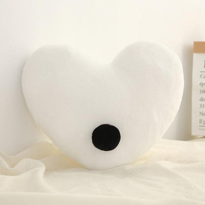 Newborn heart-shaped plush nursing pillow white with black nose detail Stevvex on Tampa Home & Garden Store