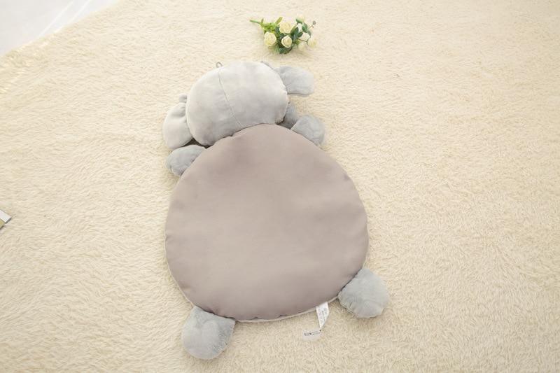 Modern Plush Climbing Carpet Play Mat beige cotton with elephant & fox design for newborns on Tampa Home & Garden Store