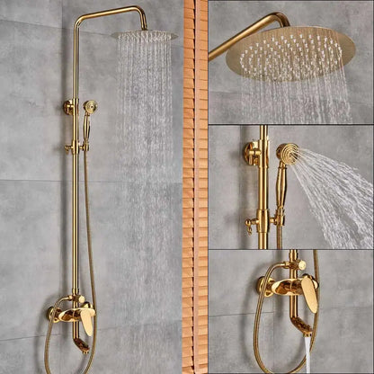 Juego de grifo de ducha de 3 vías con boquilla de lluvia y cascada