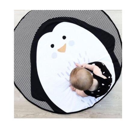 Stevvex round animal carpet baby play mat; cotton infant sleeping mat with animal design on Tampa Home & Garden Store