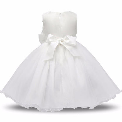 Toddler dress by Stevvex with satin bow and 3D rose for first birthday on Tampa Home & Garden Store