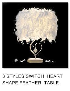Stevvex heart-shaped feather crystal table lamp with white feather shade and cream base on Tampa Home & Garden Store