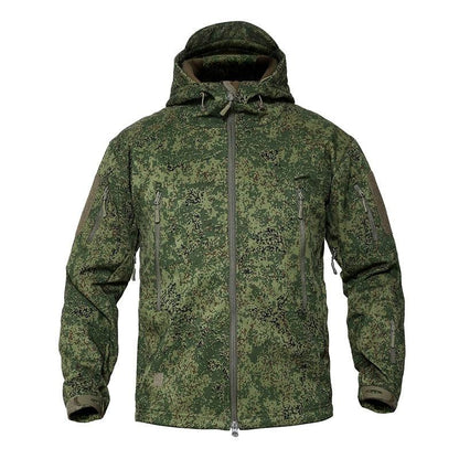 Men's camouflage tactical jacket green camo water resistant hooded windbreaker Stevvex on Tampa Home & Garden Store
