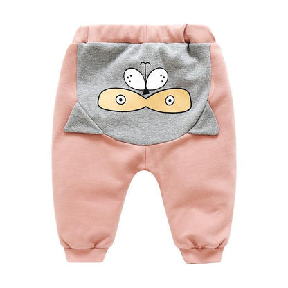 Cartoon baby pants pink with gray back pocket and yellow beak print Stevvex on Tampa Home & Garden Store