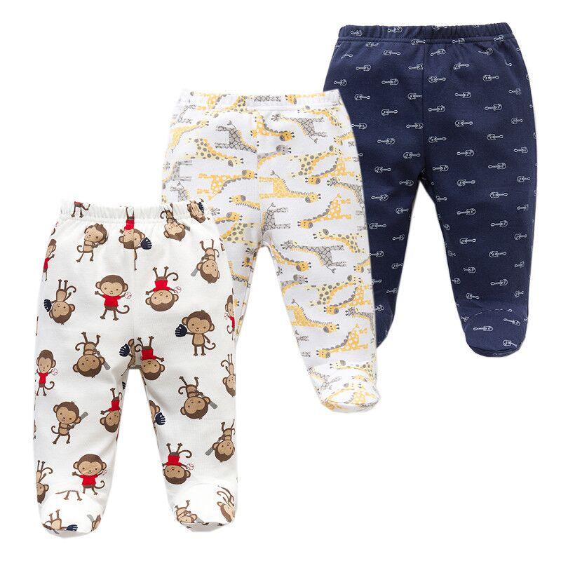 3pc baby pants set cotton unisex with monkey and giraffe prints navy small-pattern Stevvex on Tampa Home & Garden Store