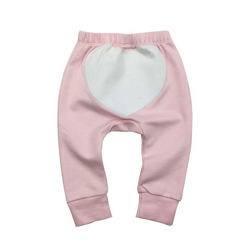 Stevvex pink baby pants with white heart patch on back for 6-24 months Baby Toddler Bottoms on Tampa Home & Garden Store