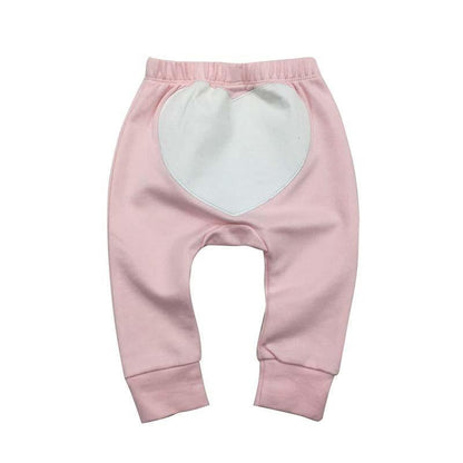 Stevvex pink baby pants with white heart patch on back for 6-24 months Baby Toddler Bottoms on Tampa Home & Garden Store