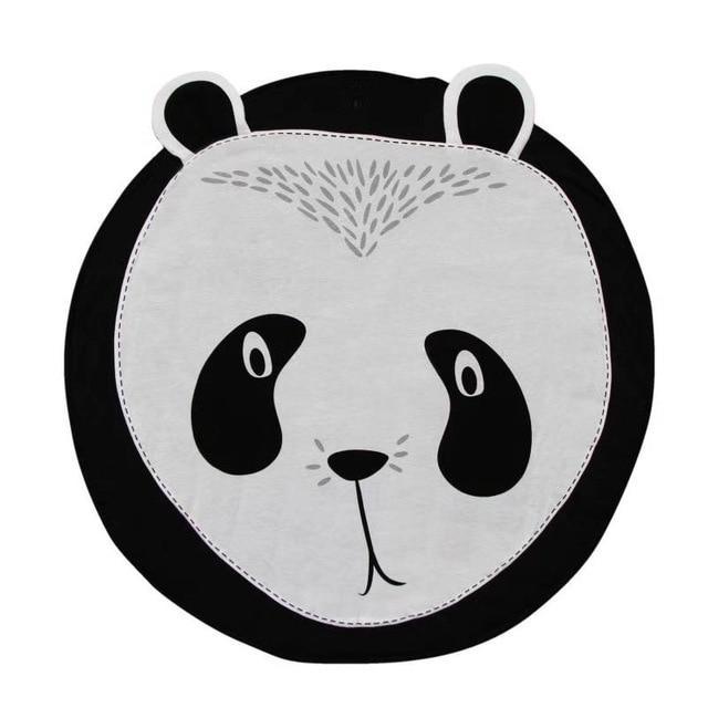 Stevvex panda round baby rug, soft cotton infant play mat with panda face on Tampa Home & Garden Store