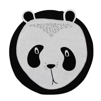 Stevvex panda round baby rug, soft cotton infant play mat with panda face on Tampa Home & Garden Store