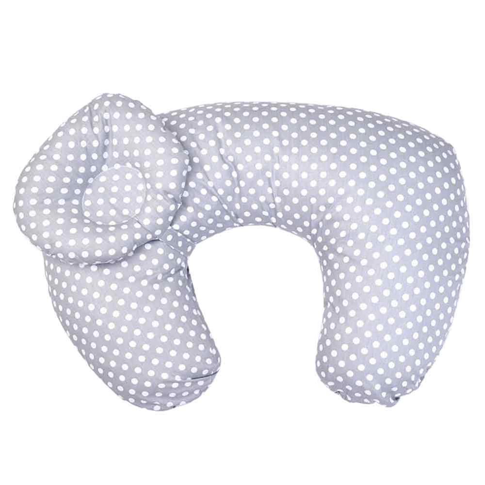 U-shaped nursing pillow gray with white polka-dots for breastfeeding on Tampa Home & Garden Store