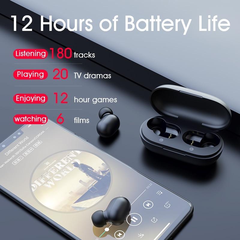Stevvex fingerprint-touch Bluetooth earphones in charging case, black wireless HD stereo on Tampa Home & Garden Store