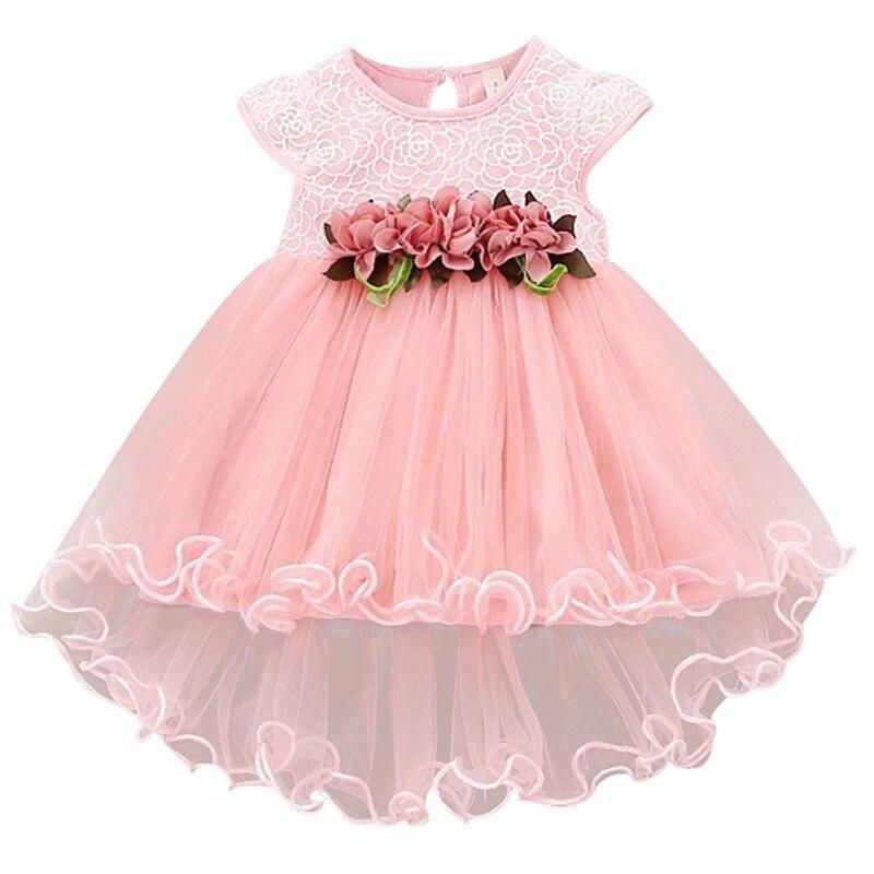 Stevvex pink lace tutu dress for baby girl with floral waist bouquet and layered tulle skirt on Tampa Home & Garden Store
