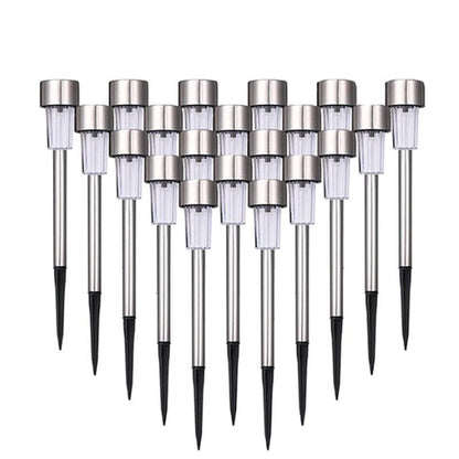 Garden premium LED solar stainless steel pathway lights 20 stake lights for yard walkway on Tampa Home & Garden Store
