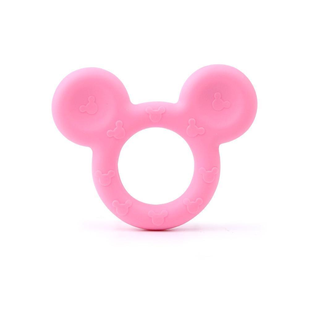 Baby silicone teether ring pink with large ears by Stevvex, BPA free on Tampa Home & Garden Store