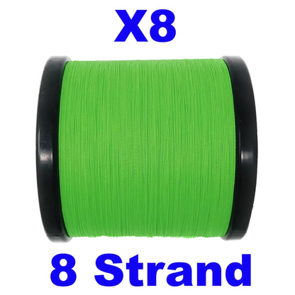 Reaction Tackle X8 braided line hi vis green spool on Tampa Home & Garden Store