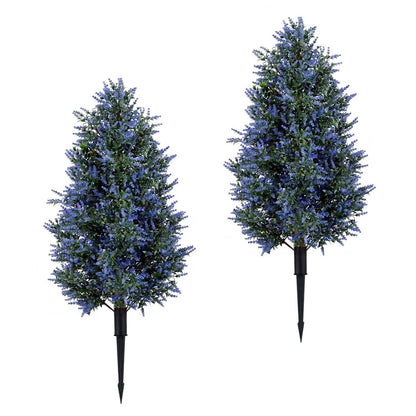2 Pack 3.3 ft Artificial Lavender Topiary Trees