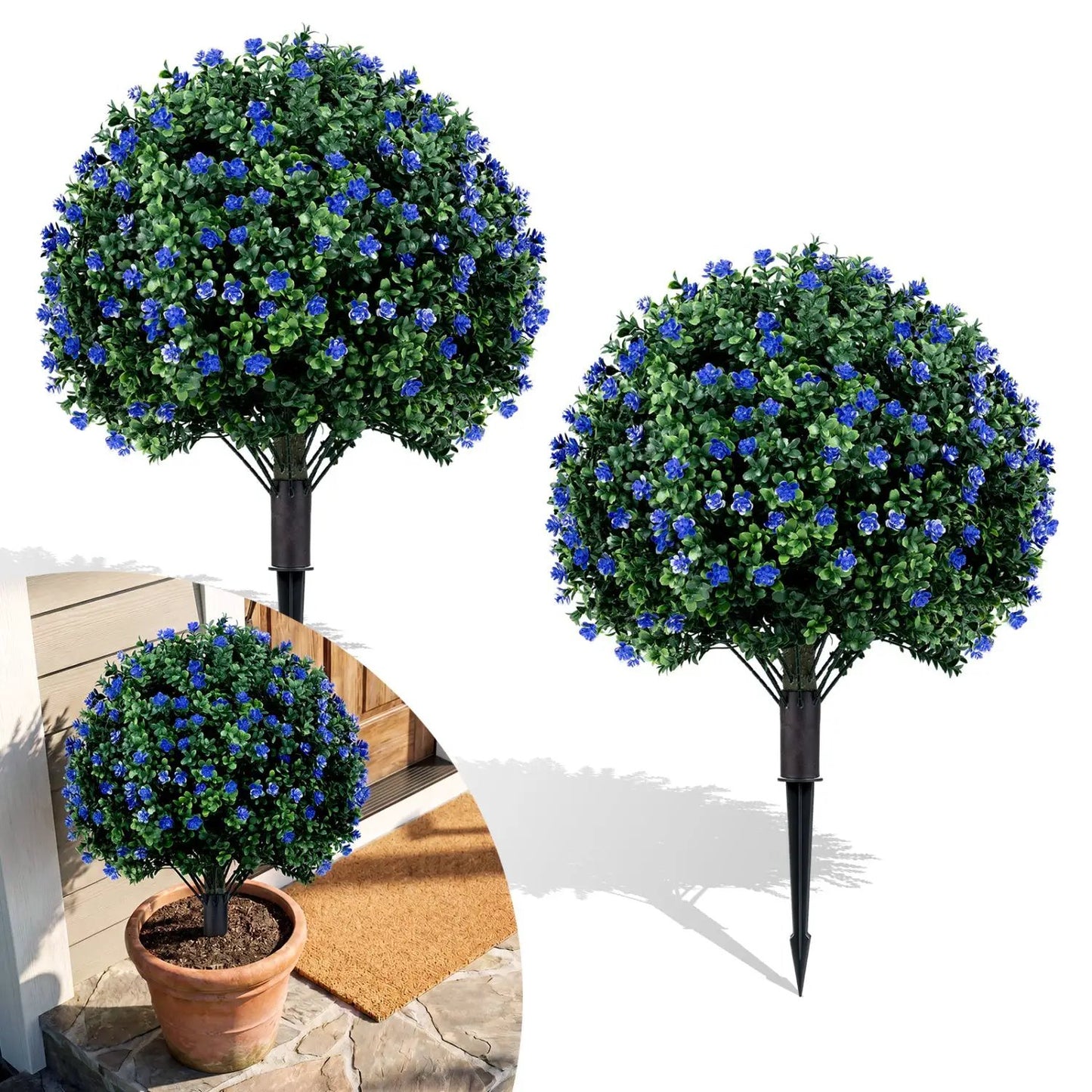 2 Pack Boxwood Topiary Balls for Outdoor Use